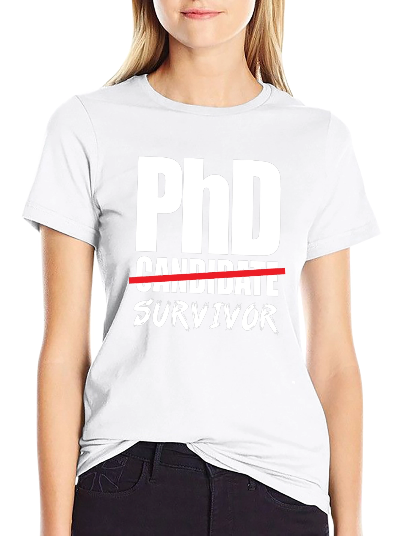 PhD Survivor Graphic T-Shirt - Black