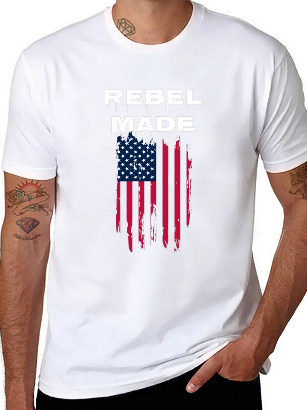 Rebel Made American Flag T-Shirt