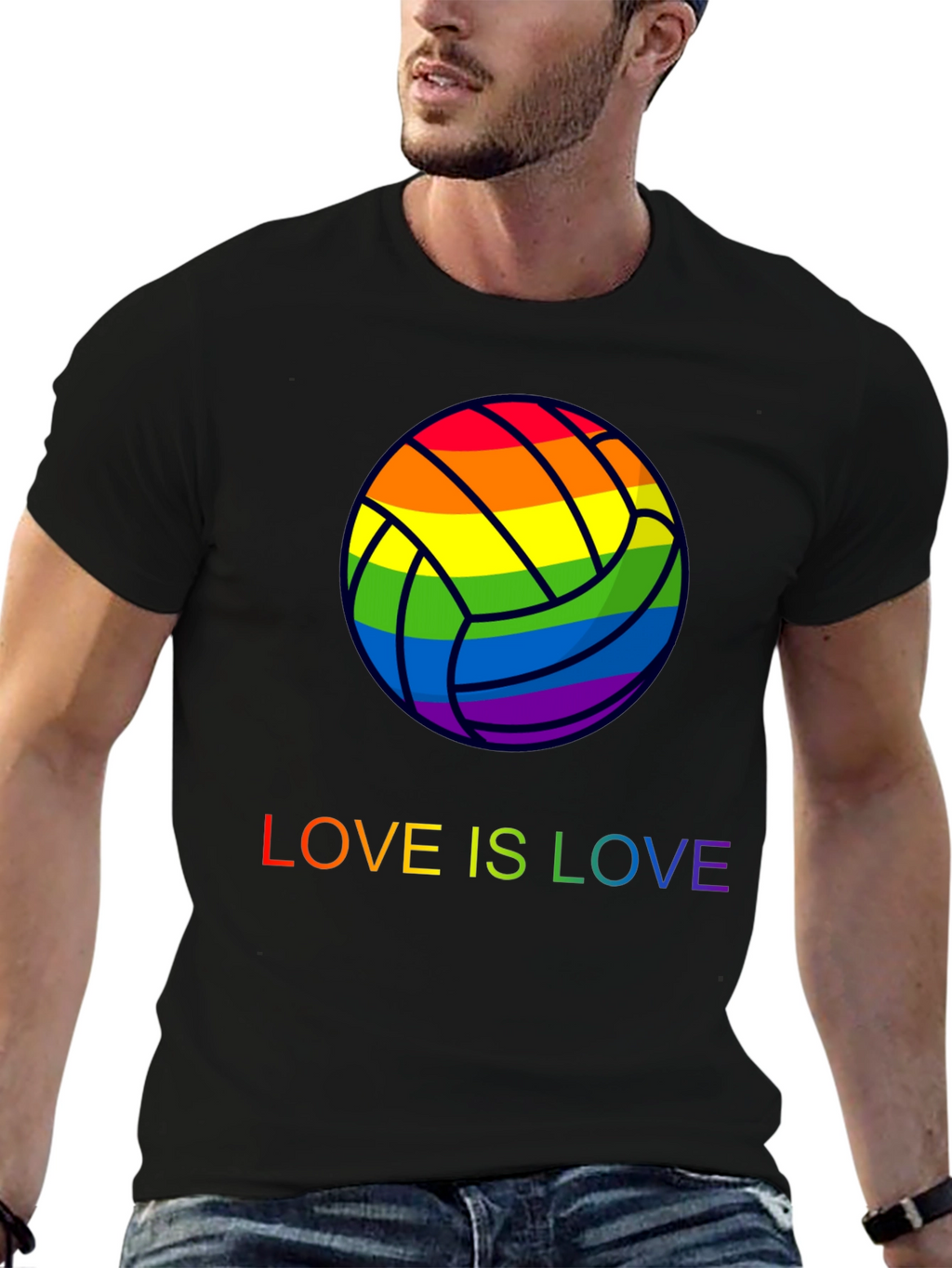 Rainbow Volleyball Love is Love T-Shirt