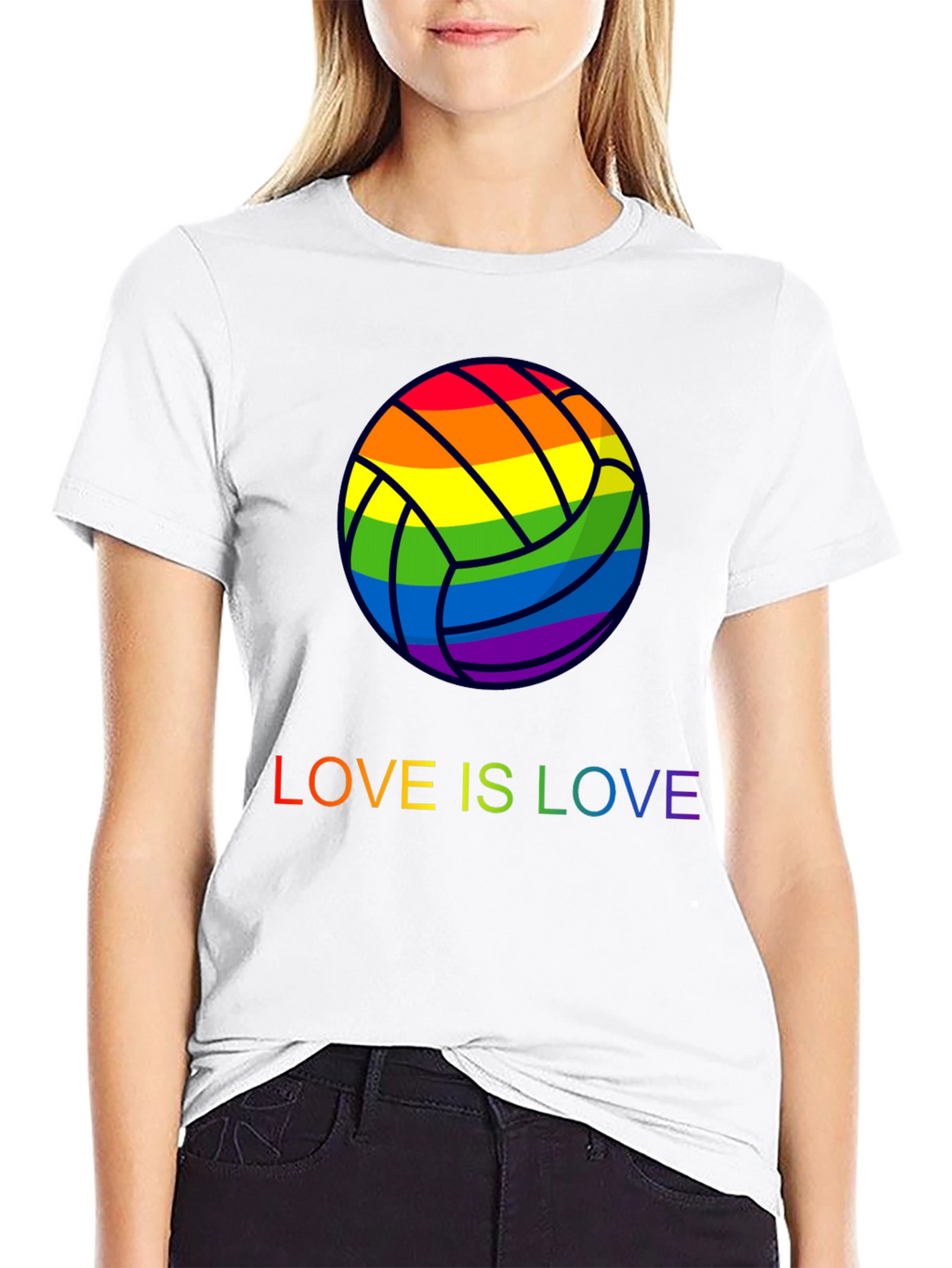 Rainbow Volleyball Love is Love T-Shirt