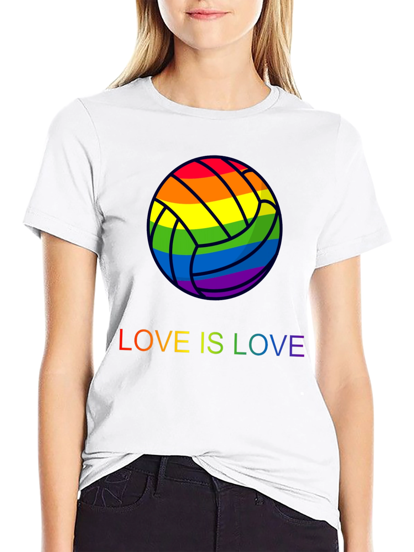 Rainbow Volleyball Love is Love T-Shirt