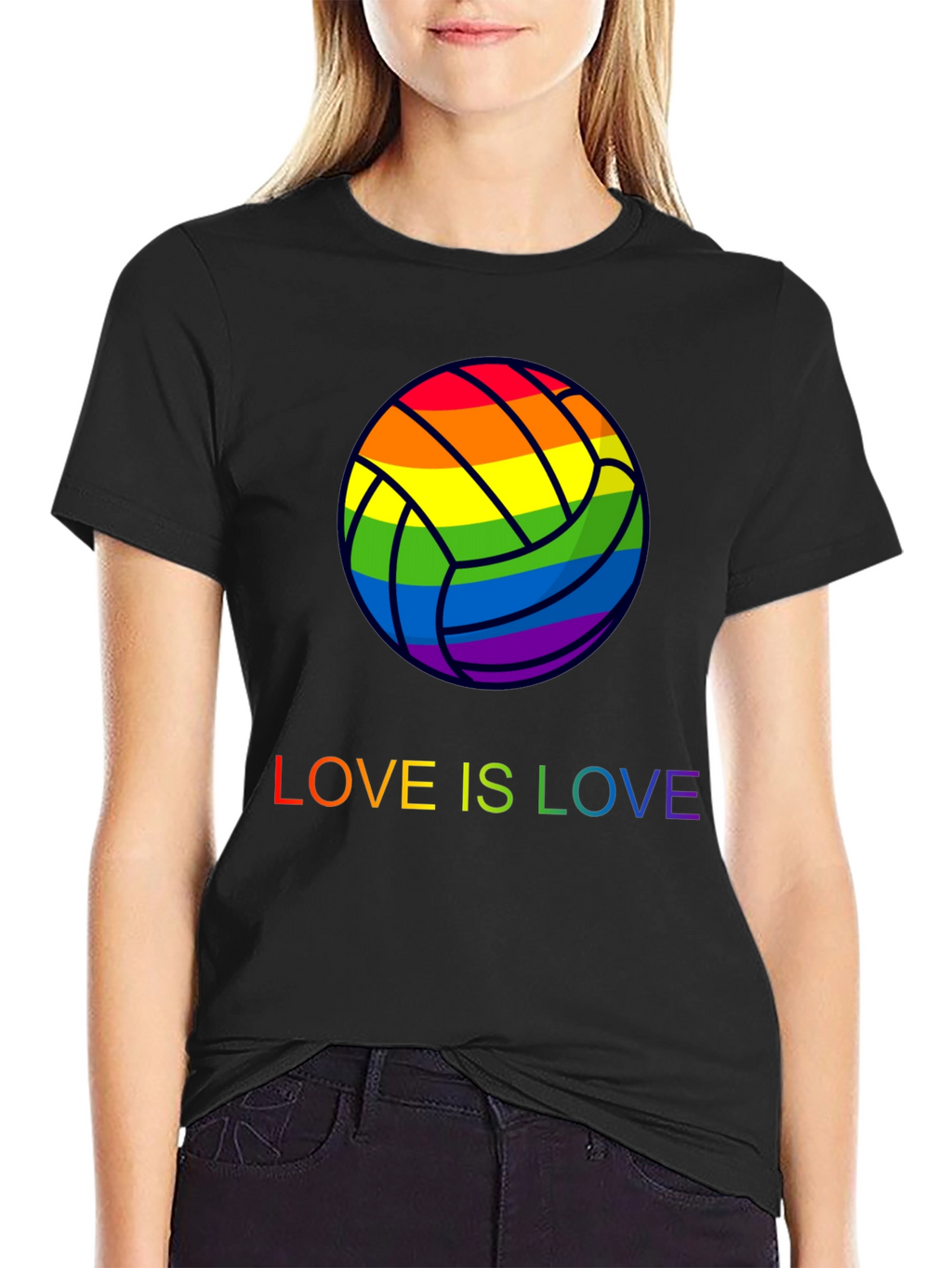 Rainbow Volleyball Love is Love T-Shirt