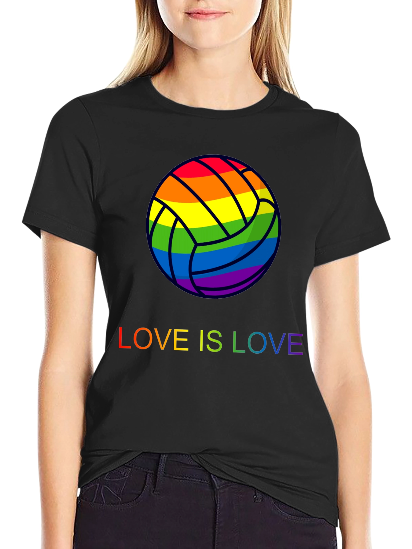 Rainbow Volleyball Love is Love T-Shirt