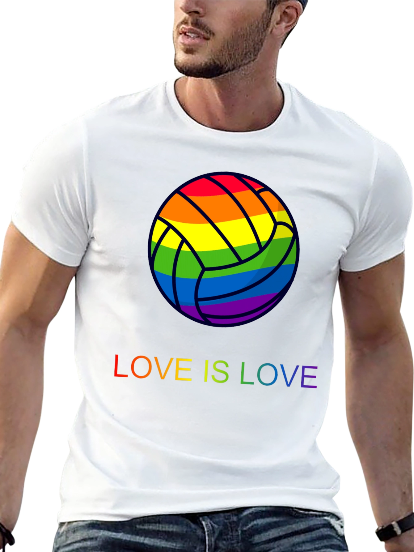 Rainbow Volleyball Love is Love T-Shirt