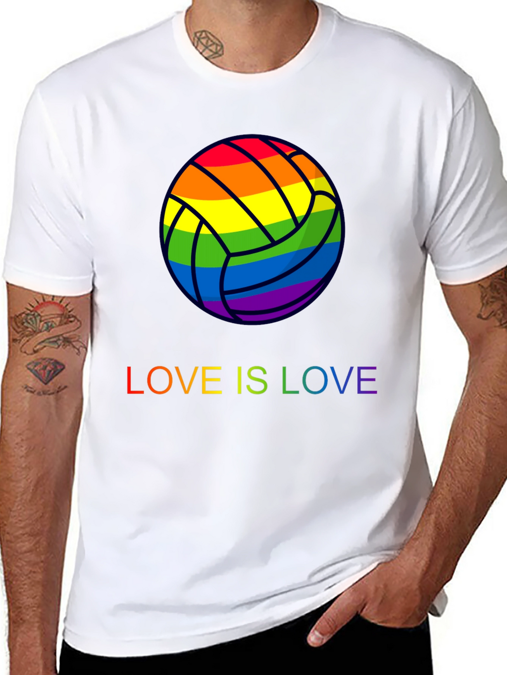 Rainbow Volleyball Love is Love T-Shirt