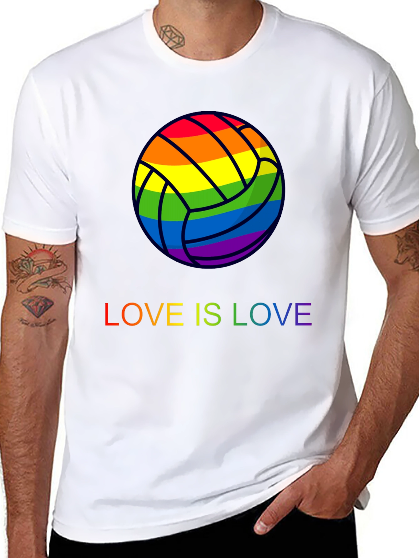 Rainbow Volleyball Love is Love T-Shirt