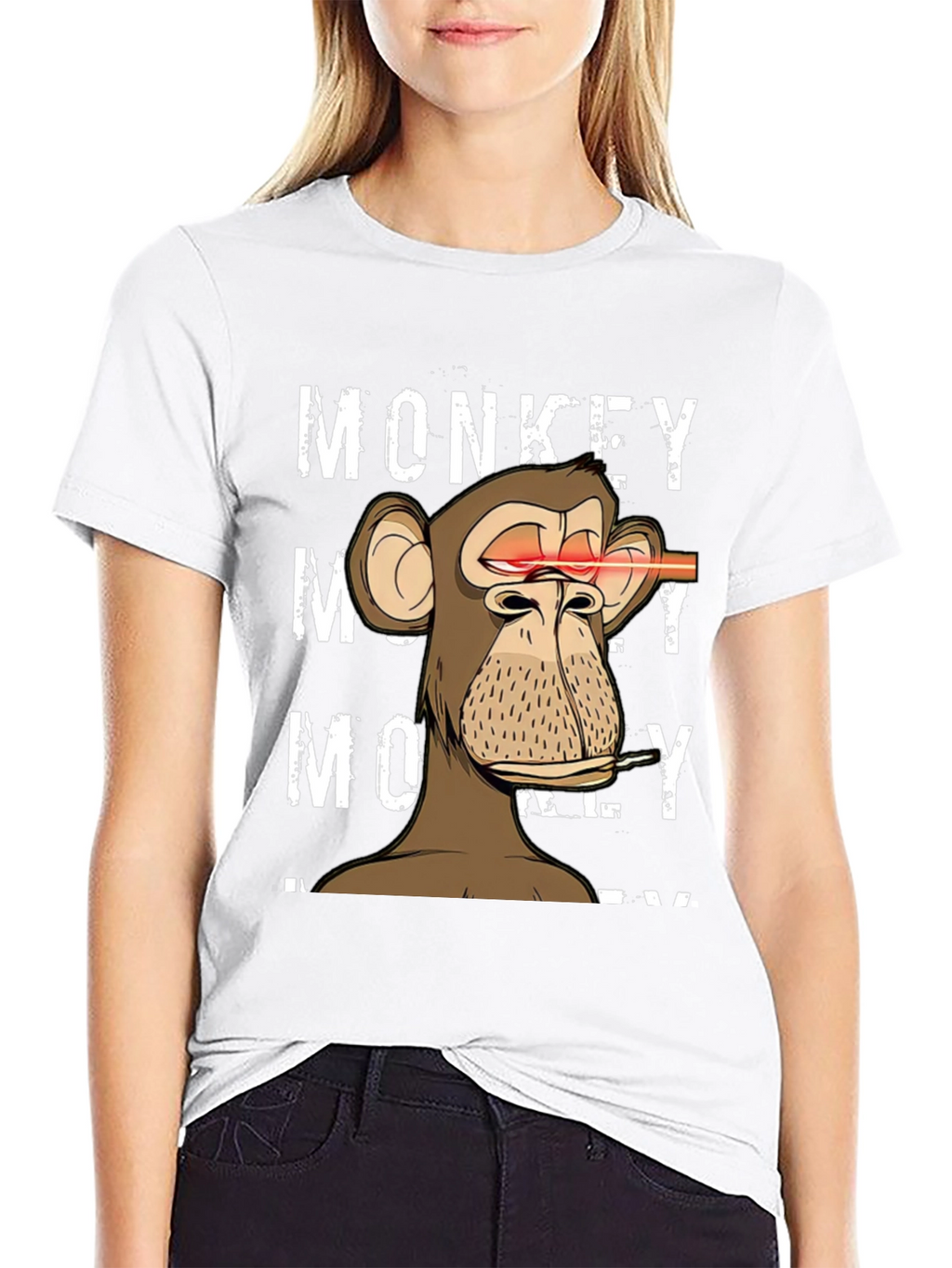 Monkey Laser Eyes Graphic T-Shirt