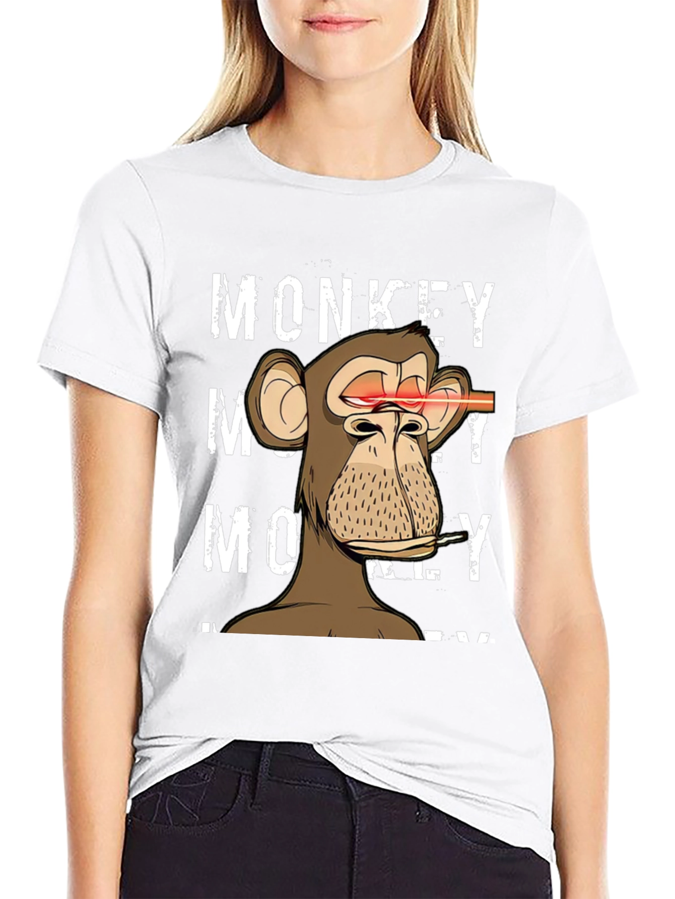 Monkey Laser Eyes Graphic T-Shirt