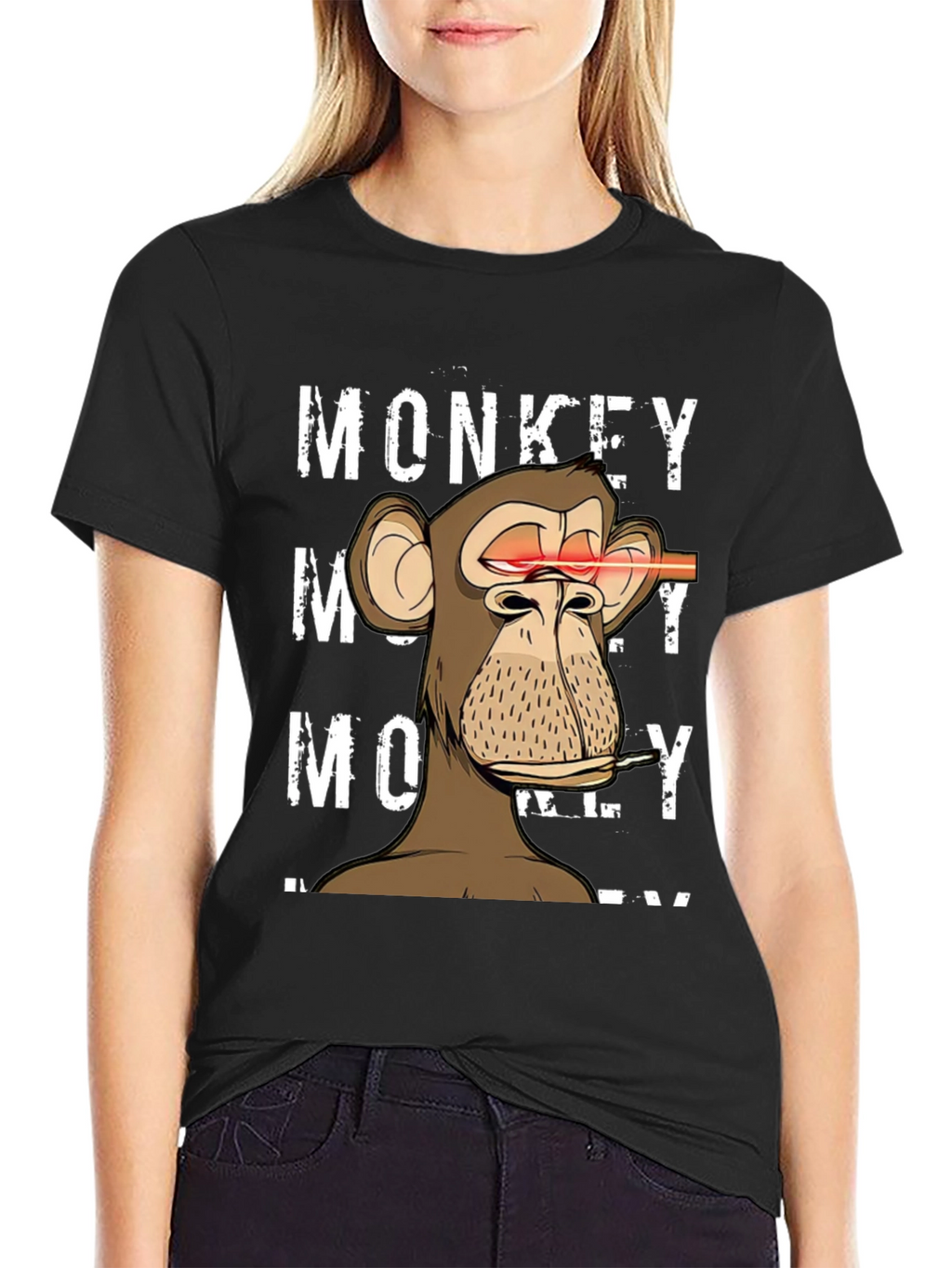Monkey Laser Eyes Graphic T-Shirt
