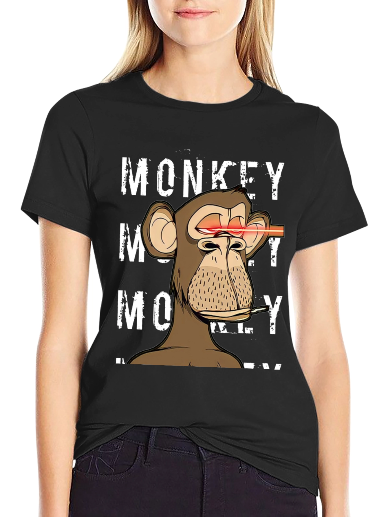 Monkey Laser Eyes Graphic T-Shirt