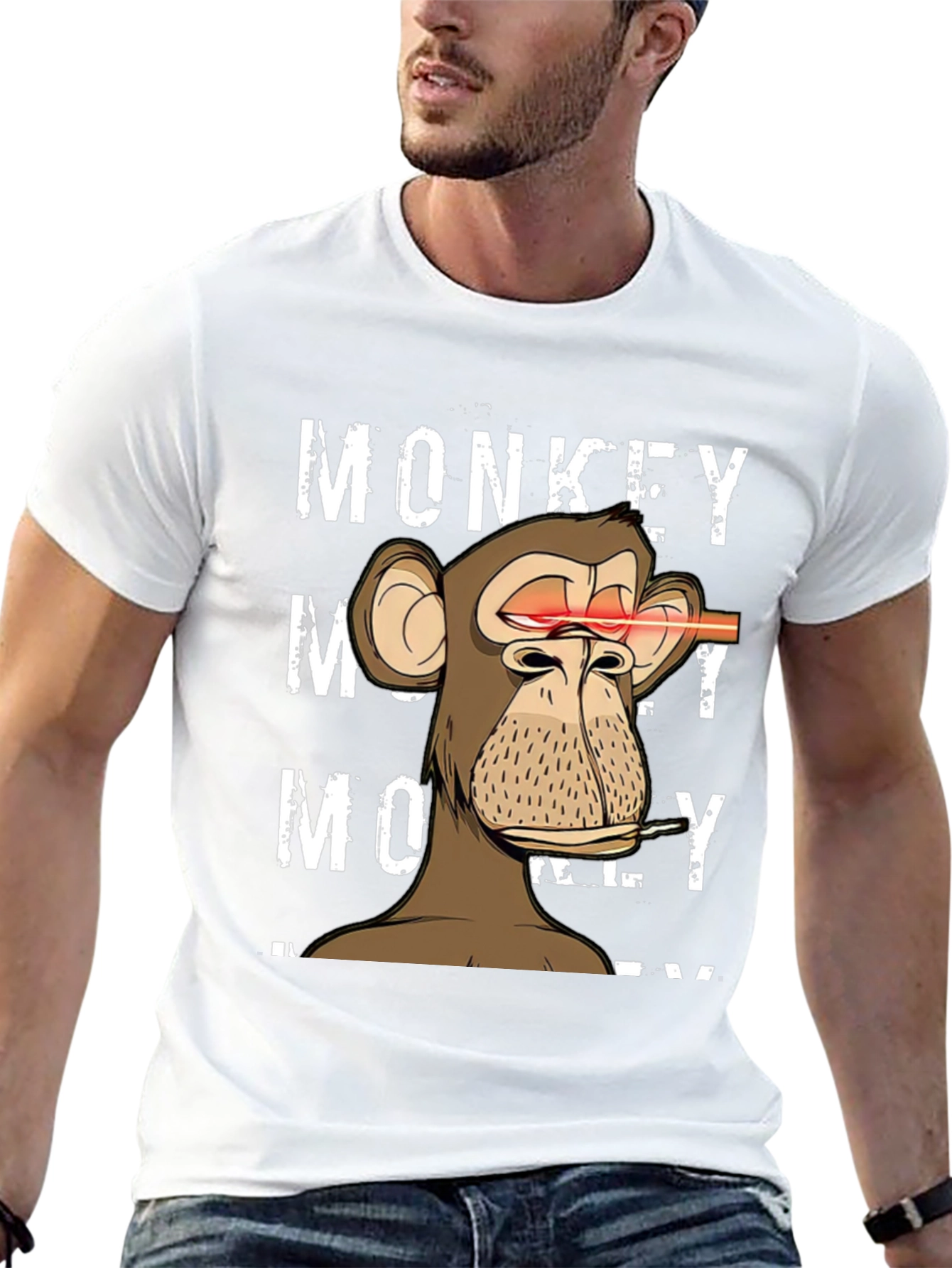Monkey Laser Eyes Graphic T-Shirt