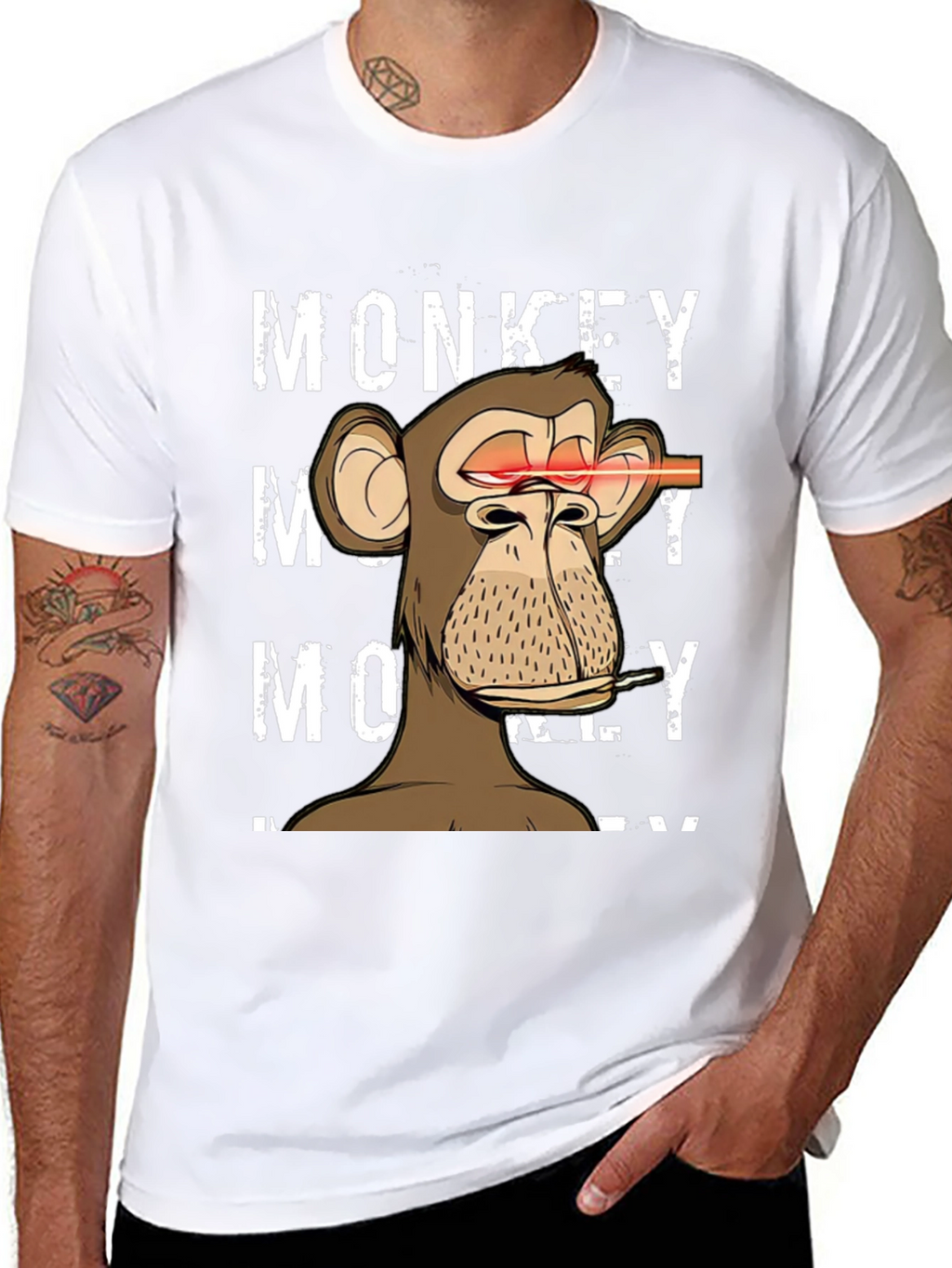 Monkey Laser Eyes Graphic T-Shirt