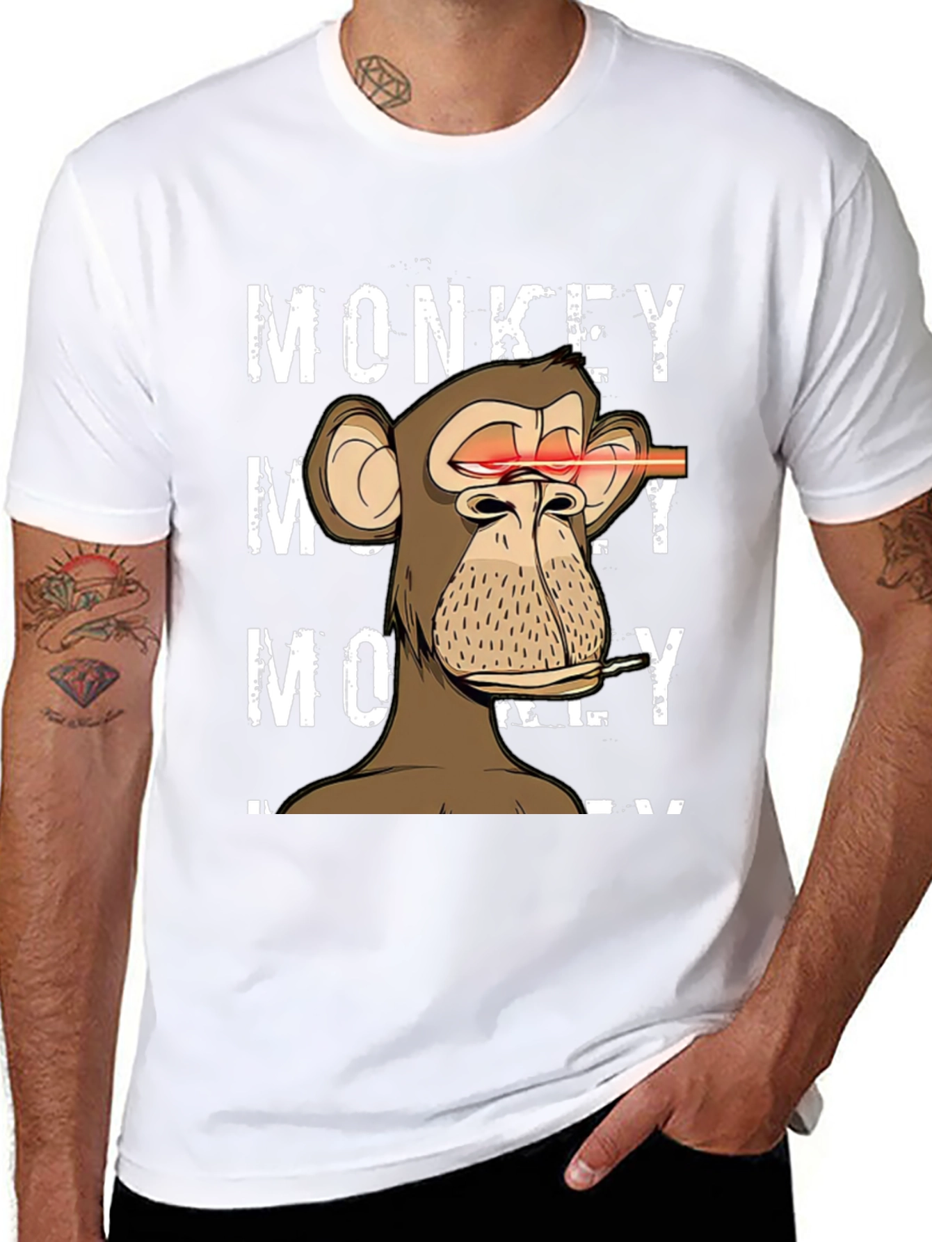 Monkey Laser Eyes Graphic T-Shirt
