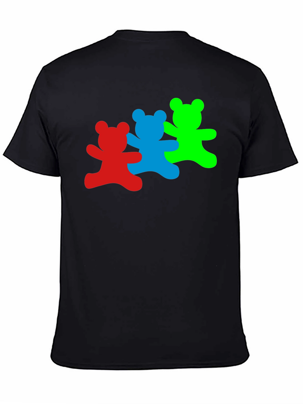 Dancing Bears Graphic Tee - Black Cotton T-Shirt