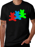 Dancing Bears Graphic Tee - Black Cotton T-Shirt