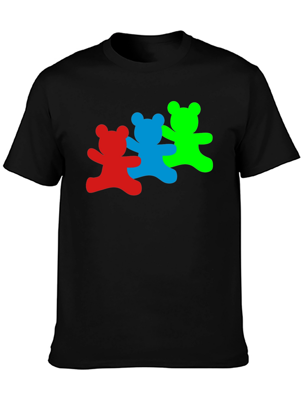 Dancing Bears Graphic Tee - Black Cotton T-Shirt