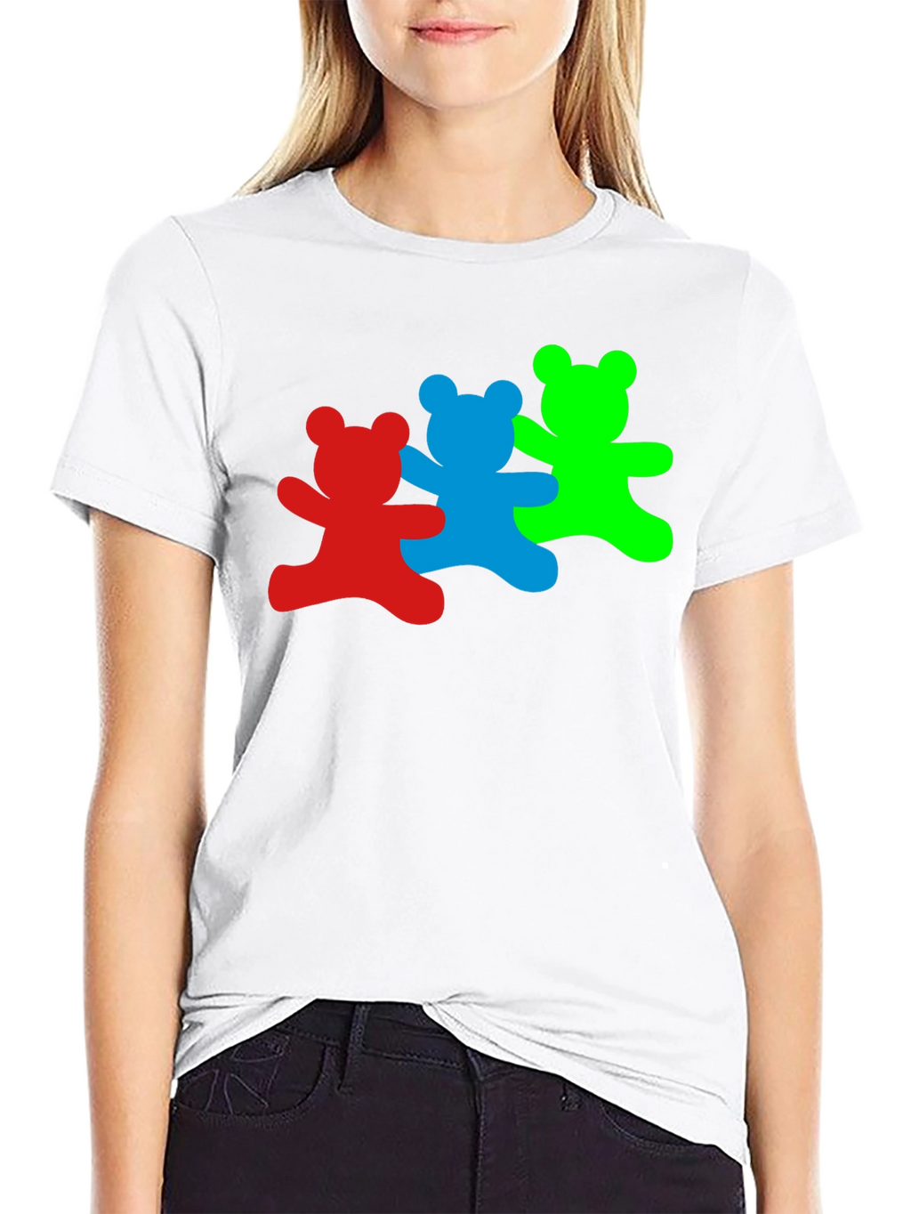 Dancing Bears Graphic Tee - Black Cotton T-Shirt