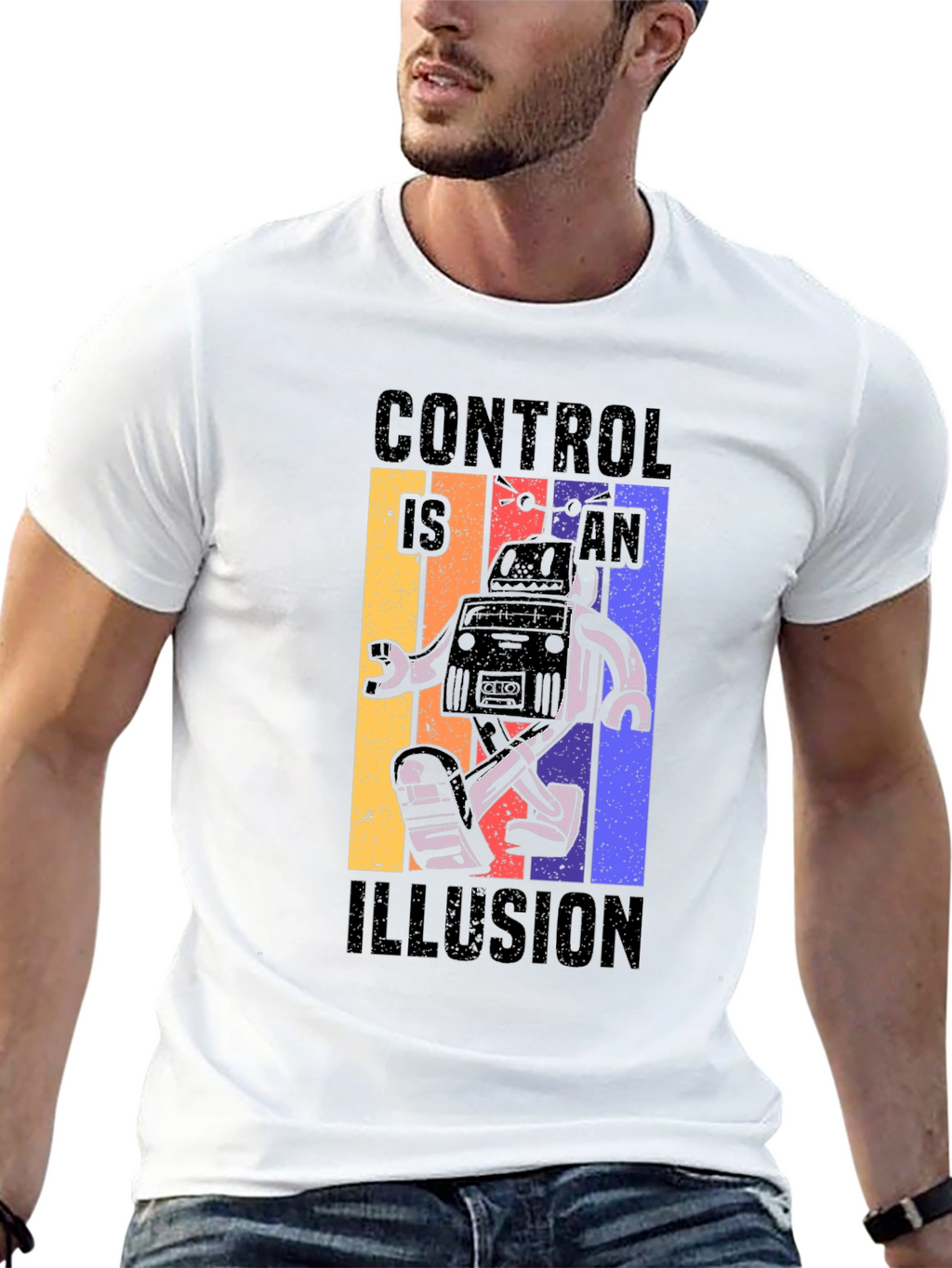 Control is an Illusion Robot Graphic Tee
