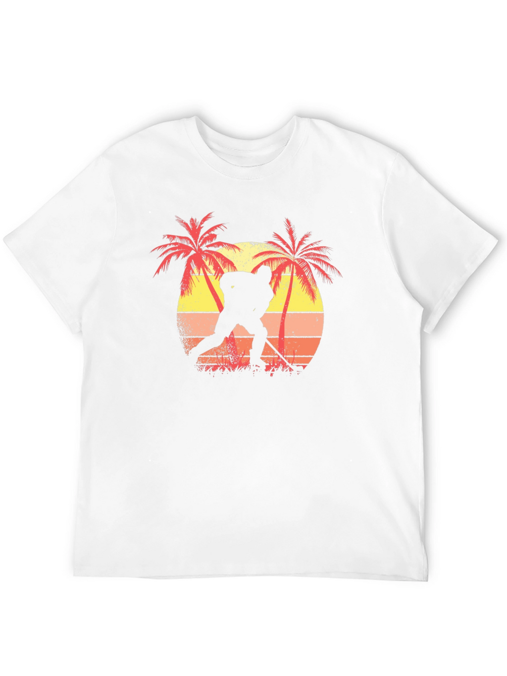 Tropical Hockey Player Graphic Tee