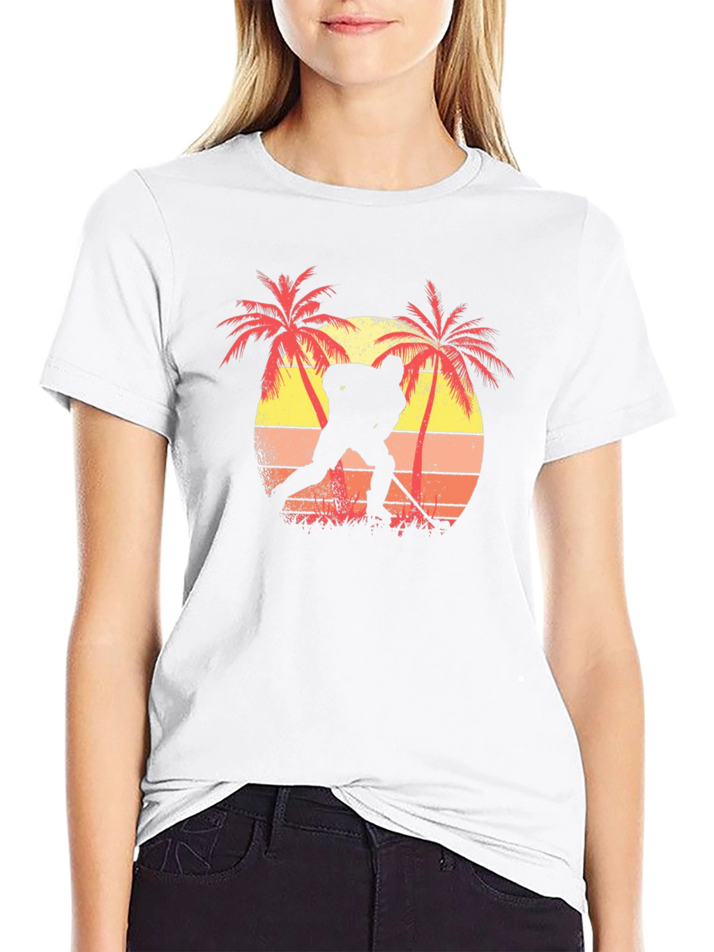 Tropical Hockey Player Graphic Tee