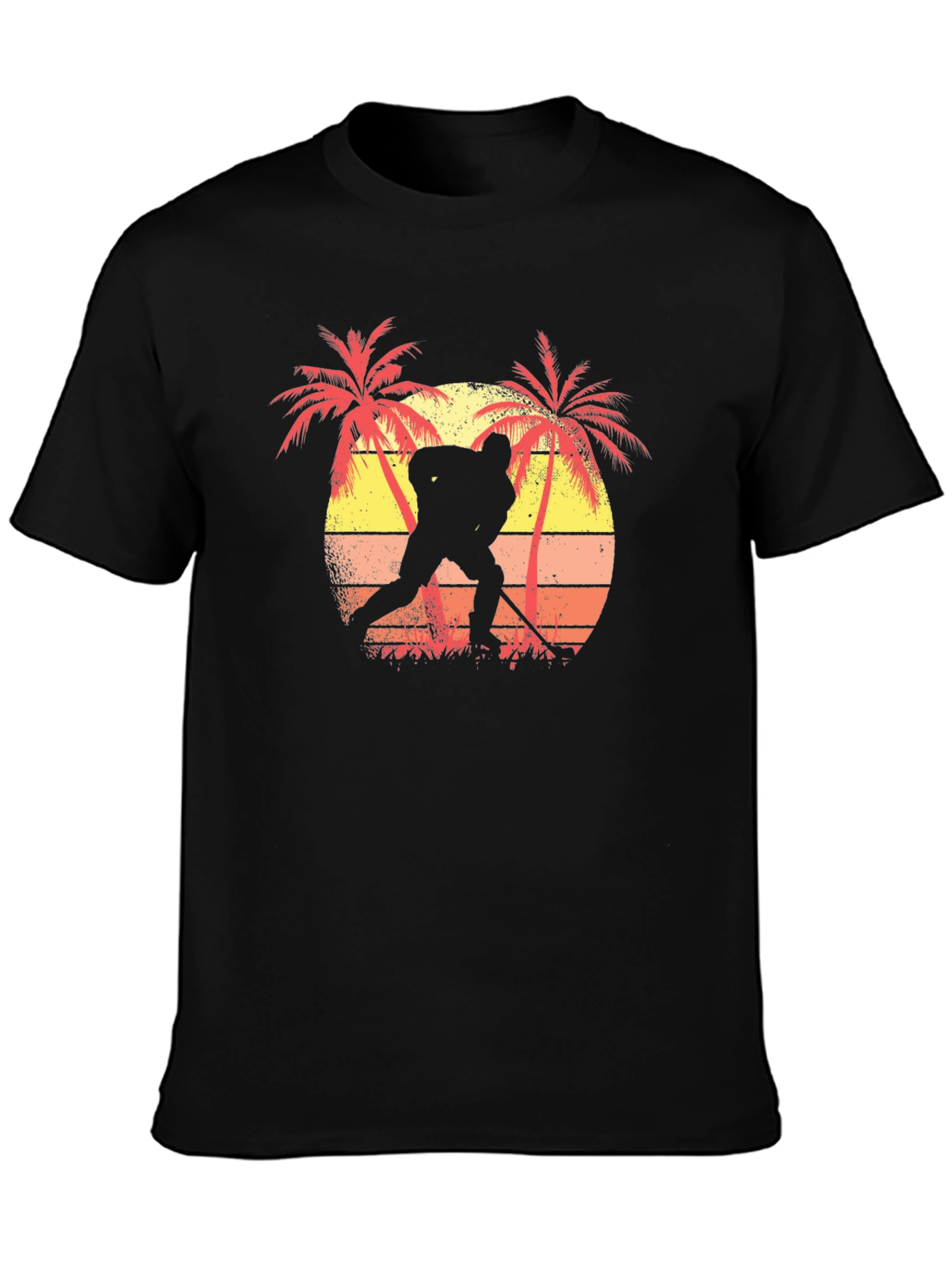 Tropical Hockey Player Graphic Tee