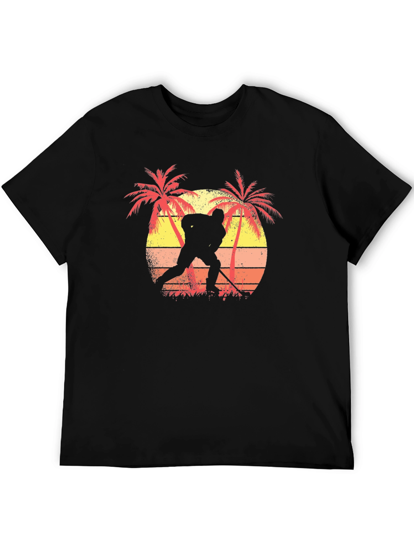 Tropical Hockey Player Graphic Tee