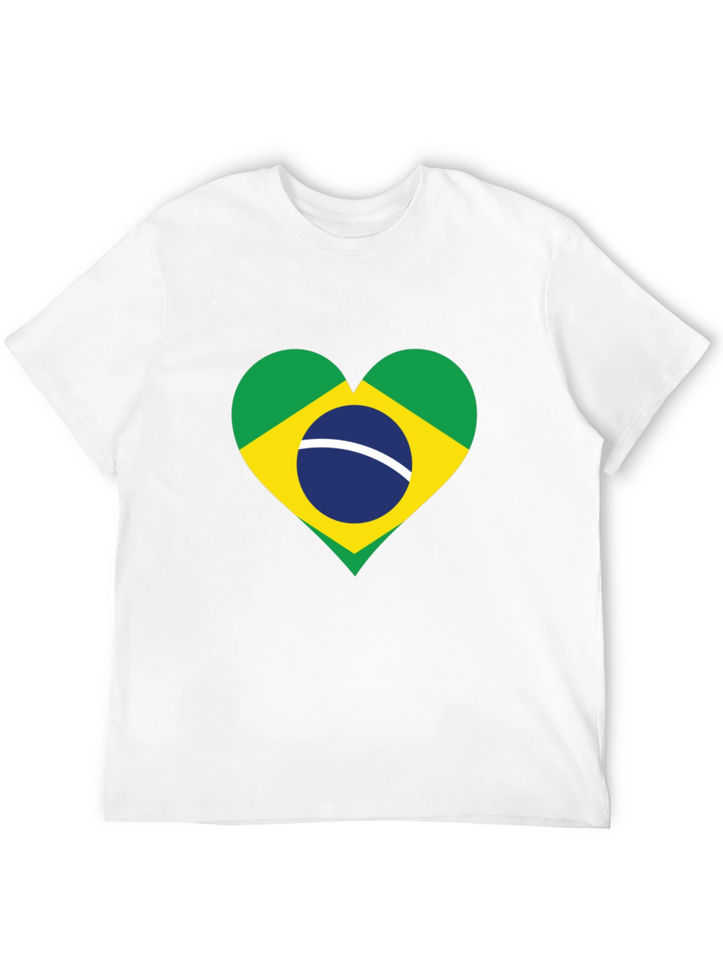 Brazil Flag Heart Graphic T-Shirt