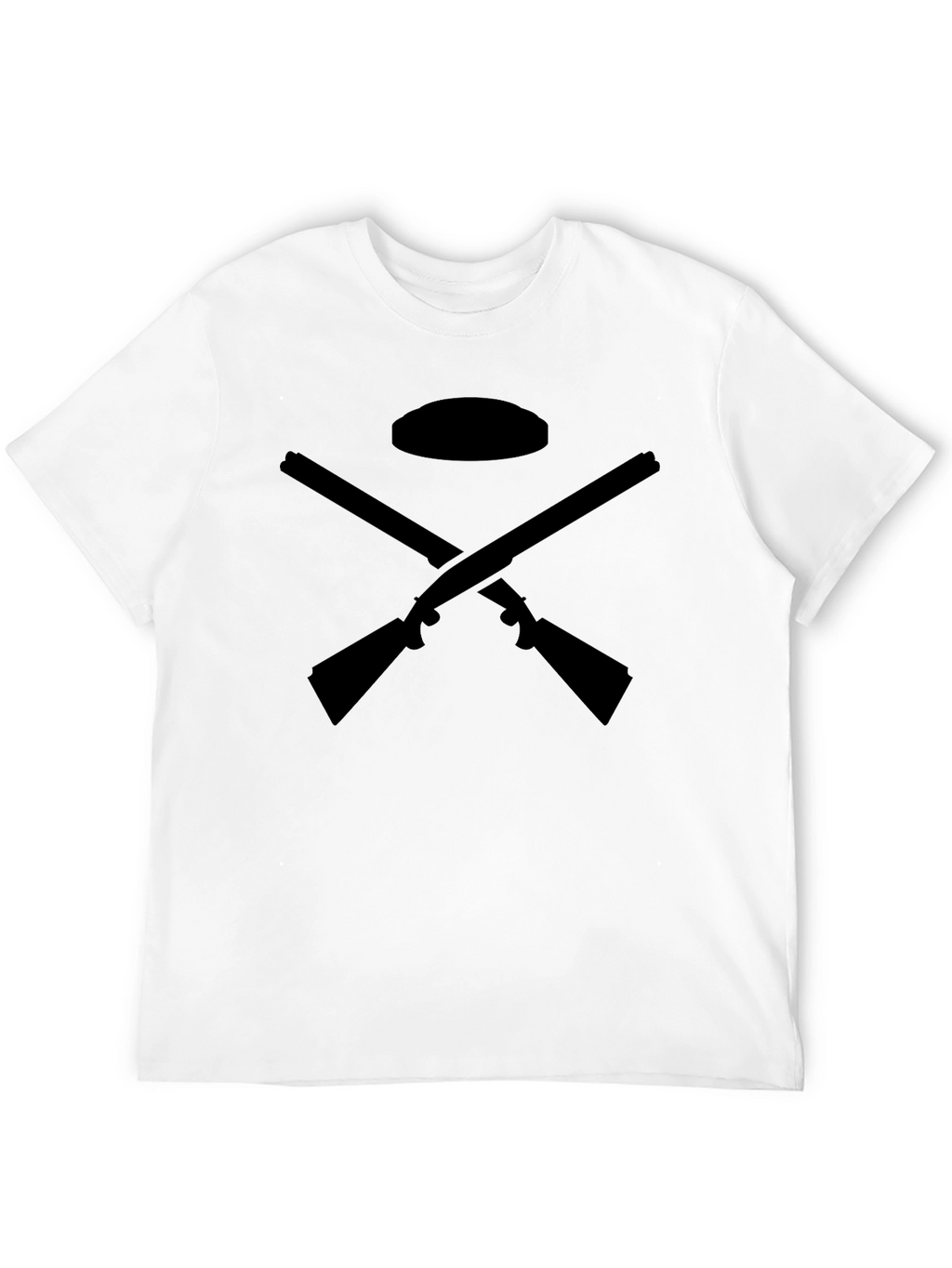 Black T-Shirt with Crossed Rifles Design