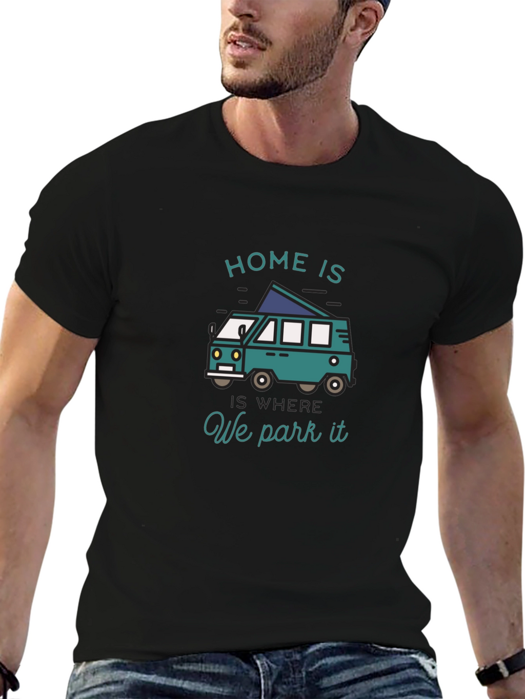 Home Is Where We Park It Camper Van T-Shirt