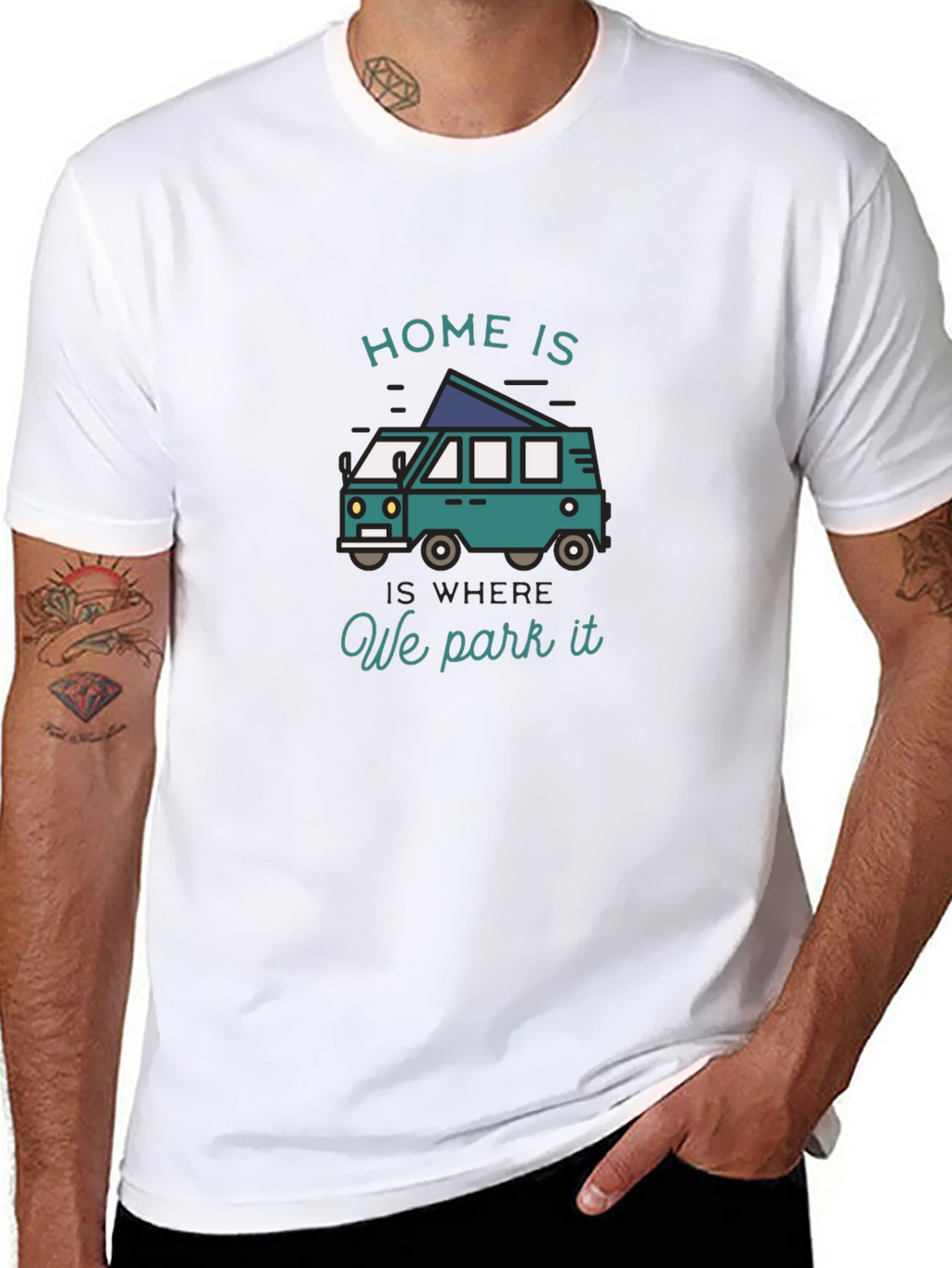 Home Is Where We Park It Camper Van T-Shirt