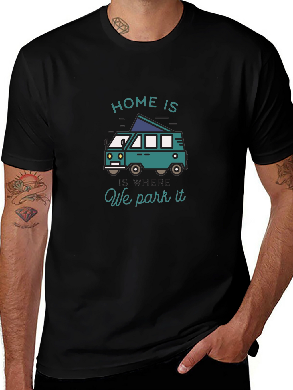 Home Is Where We Park It Camper Van T-Shirt