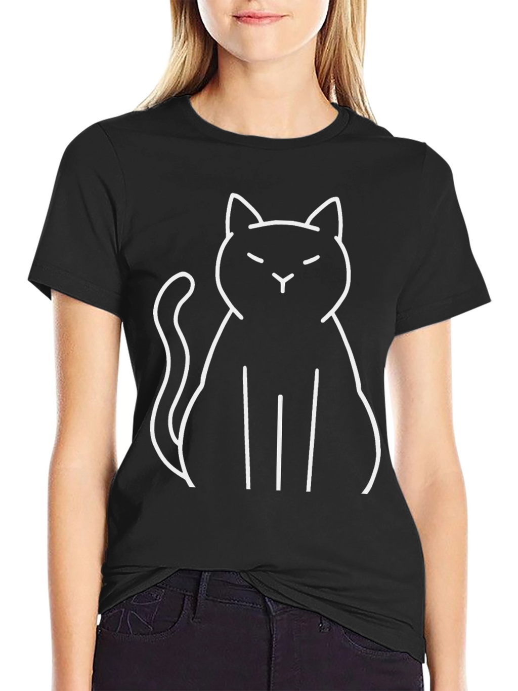 Cool Black Cat Graphic Tee