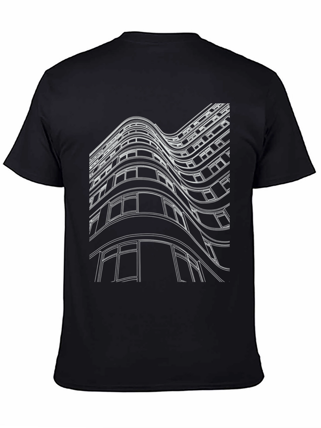 Abstract Building Graphic Tee - Black