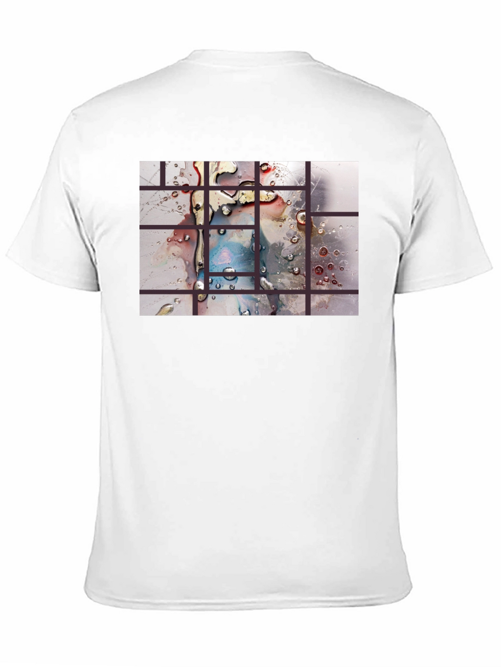 Abstract Water Droplet Grid Black T-Shirt