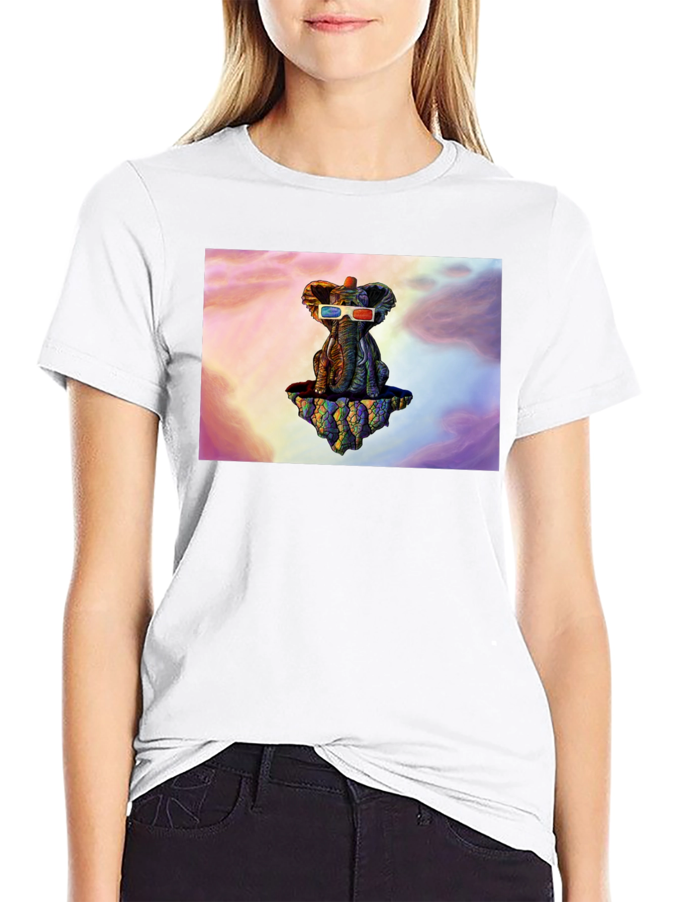 Elephant 3D Glasses Graphic Tee