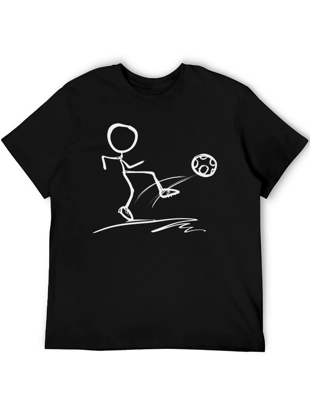 Stick Figure Soccer T-Shirt - Black