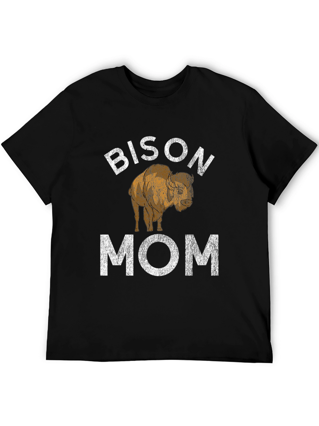 Bison Mom Graphic Tee - Black Cotton T-Shirt