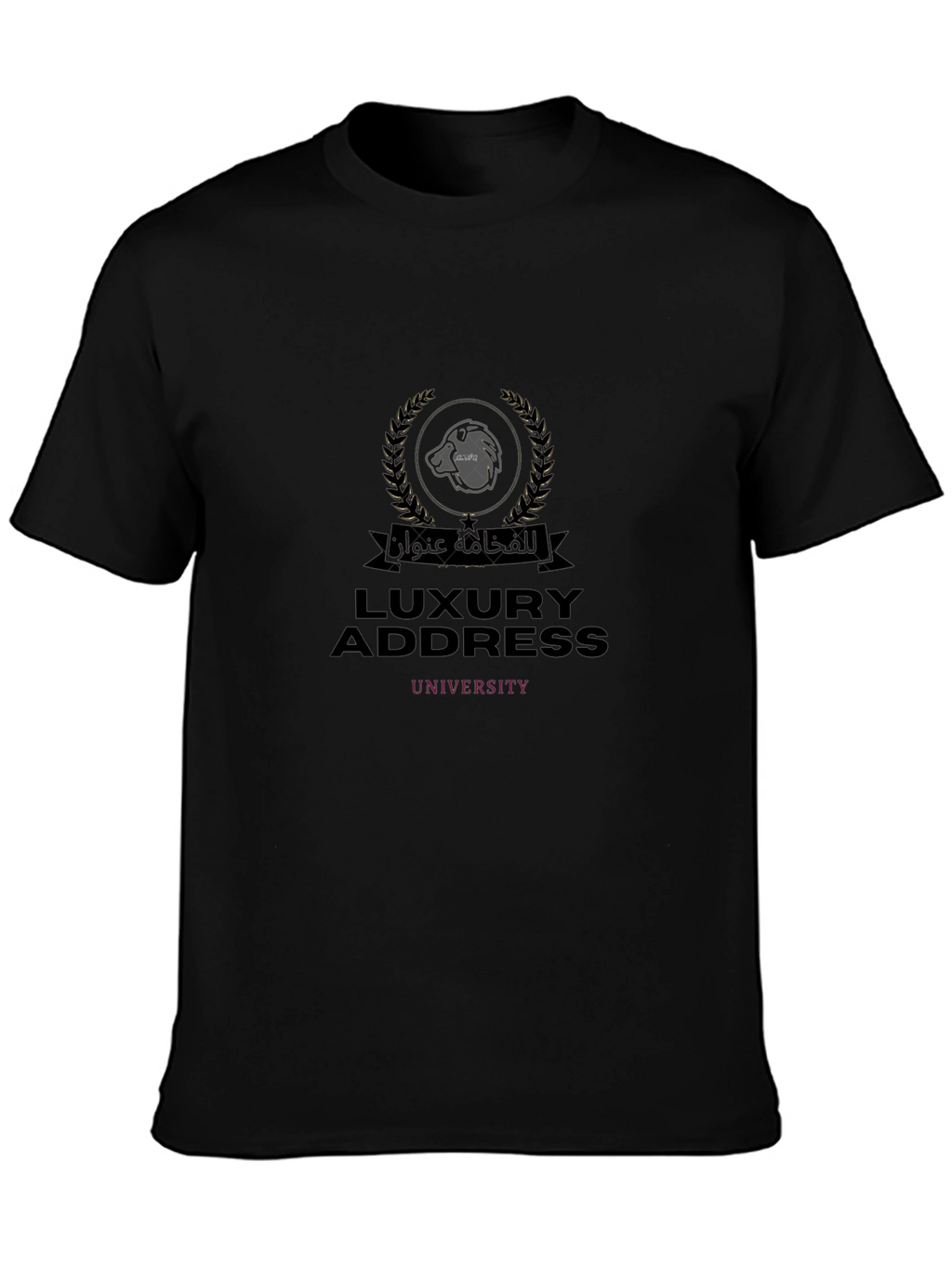 Luxury Address University Black T-Shirt