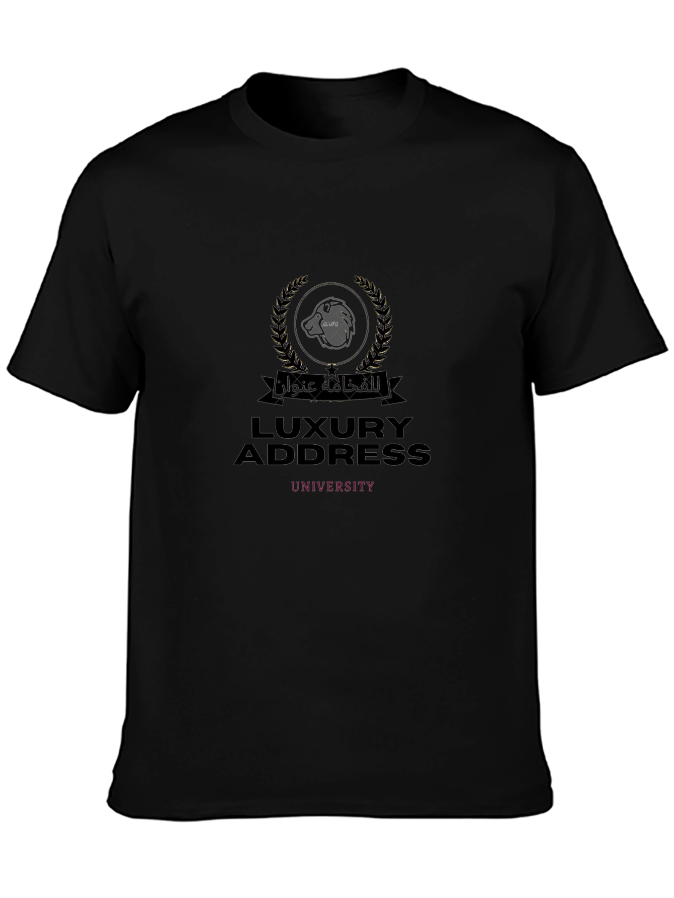 Luxury Address University Black T-Shirt