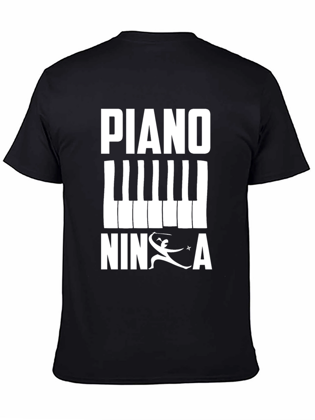 Piano Ninja Black T-Shirt - Unique Music Lover Apparel