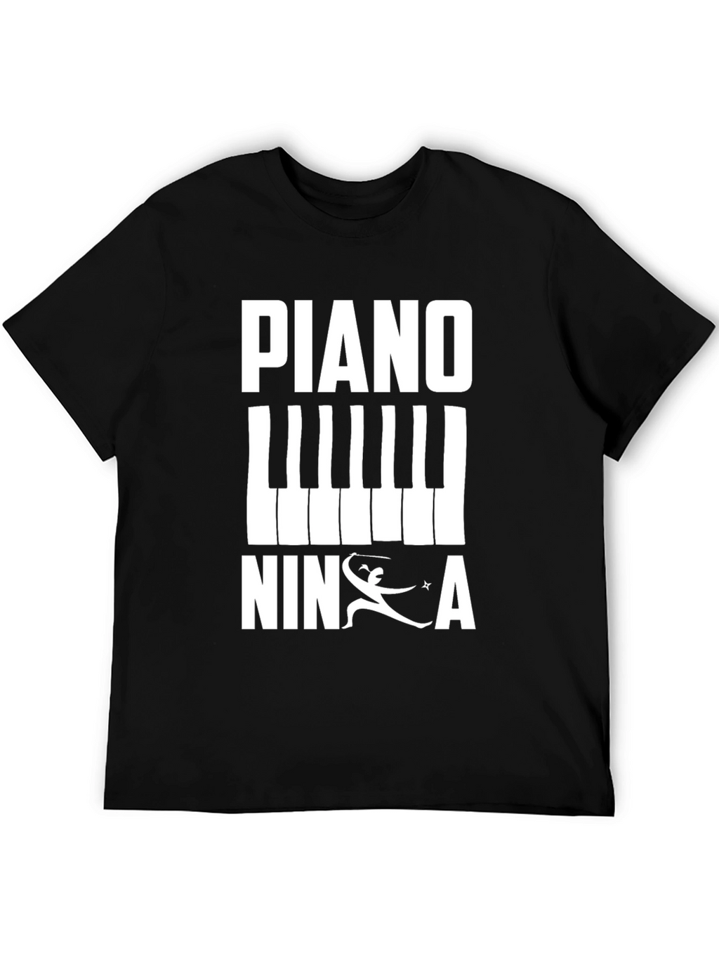 Piano Ninja Black T-Shirt - Unique Music Lover Apparel