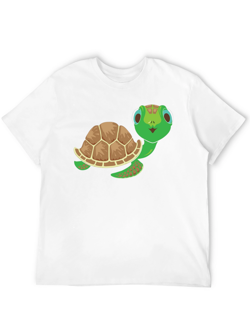Cute Turtle Graphic Tee - Black Cotton T-Shirt