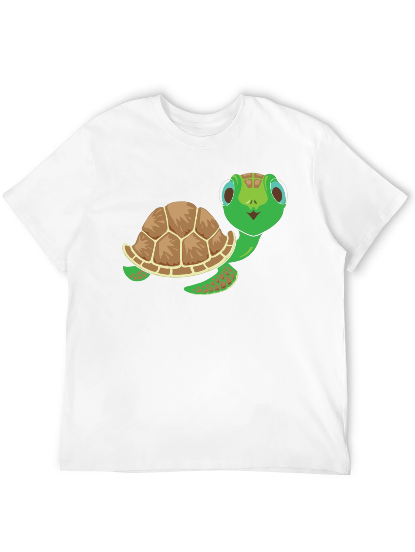 Cute Turtle Graphic Tee - Black Cotton T-Shirt