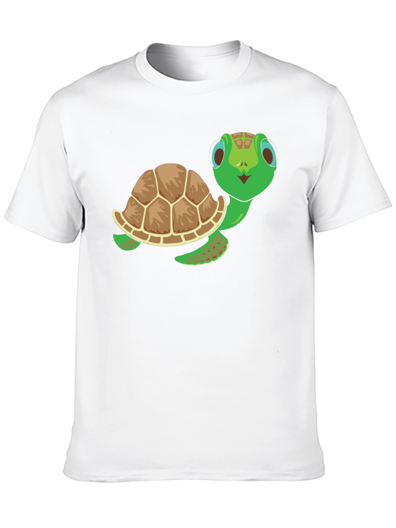 Cute Turtle Graphic Tee - Black Cotton T-Shirt