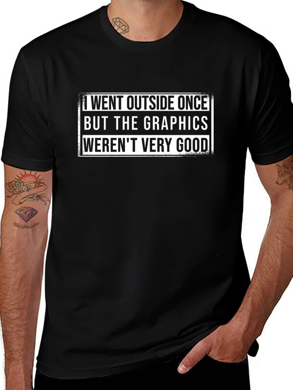 Funny Graphics T-Shirt - I Went Outside Once
