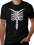 Skeleton Rib Cage Graphic Tee - Mens Halloween Shirt