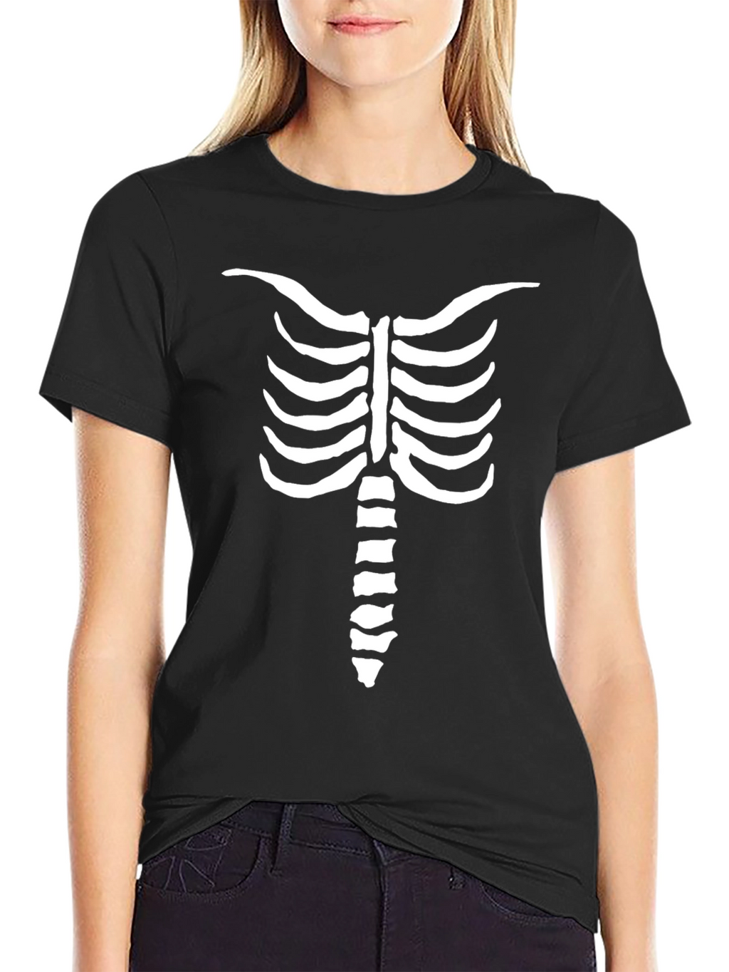 Skeleton Rib Cage Graphic Tee - Mens Halloween Shirt
