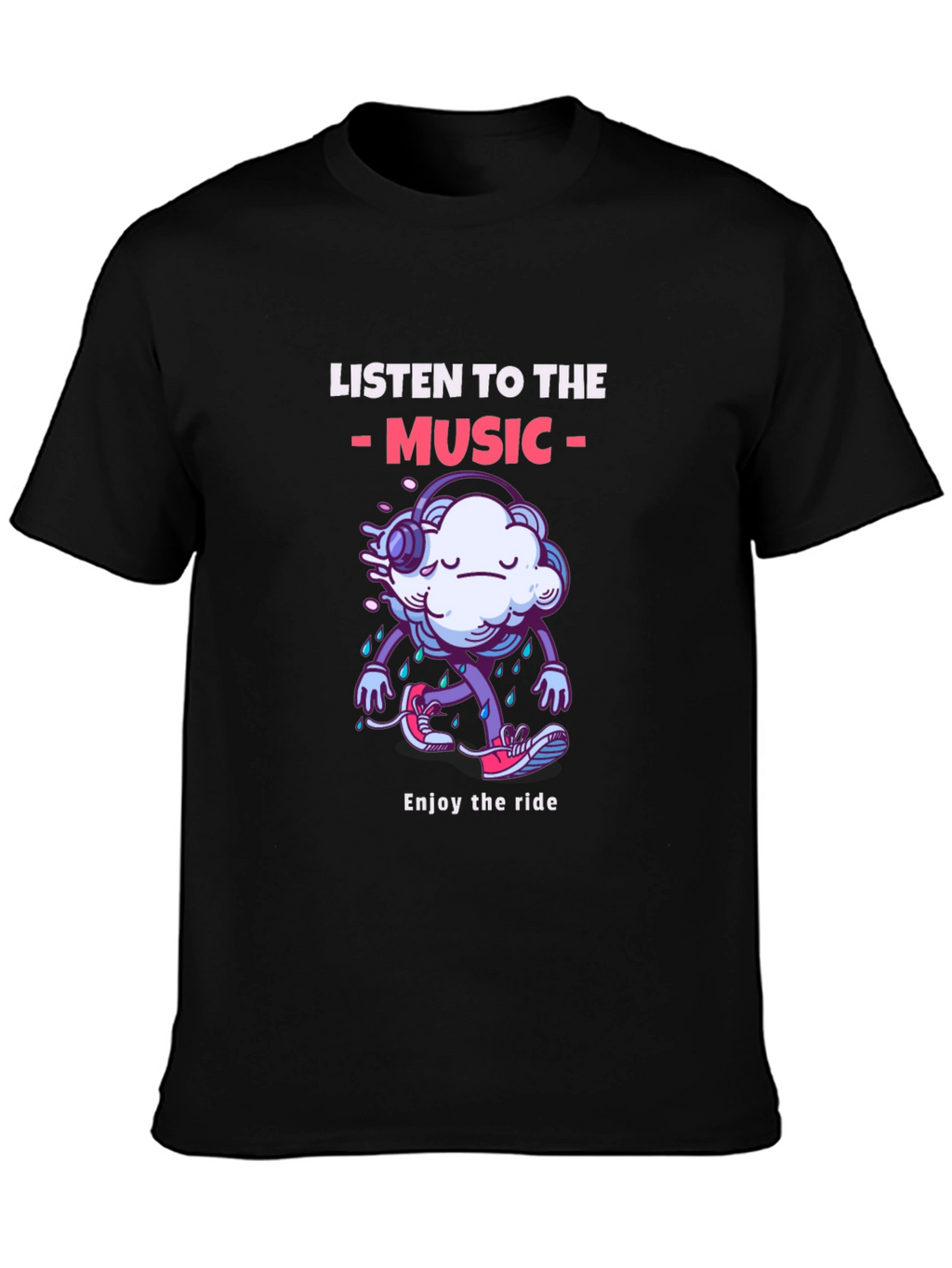 Music Lovers Cloud Print T-Shirt