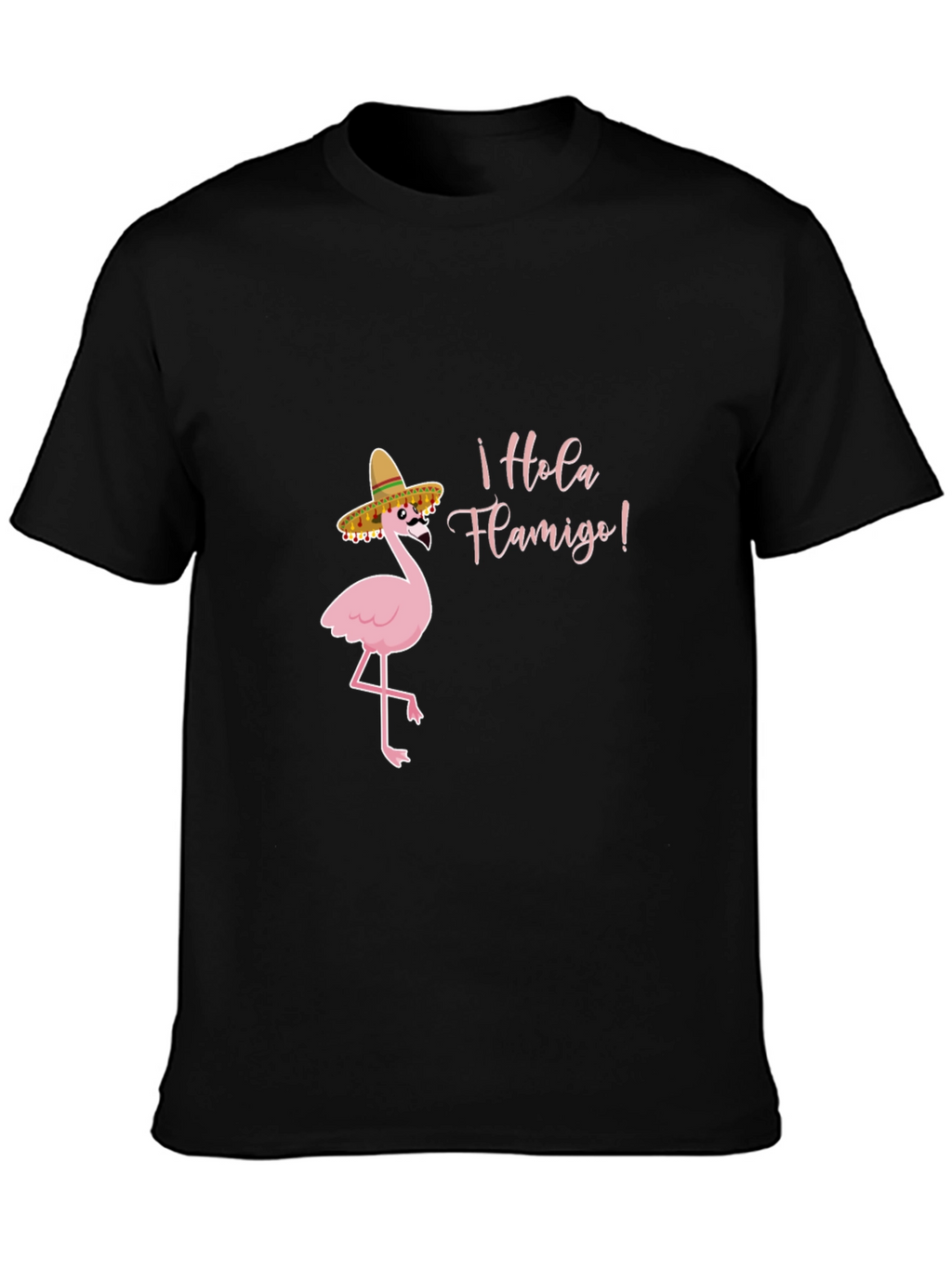 Hola Flamigo Black T-Shirt