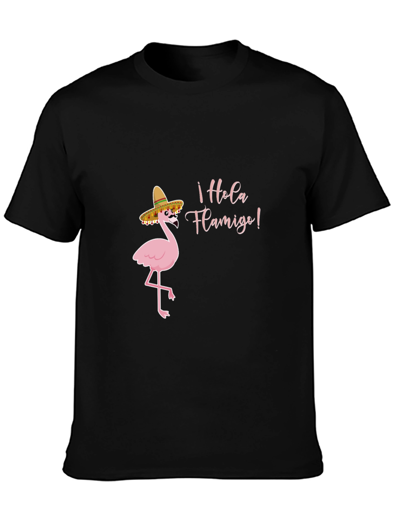 Hola Flamigo Black T-Shirt